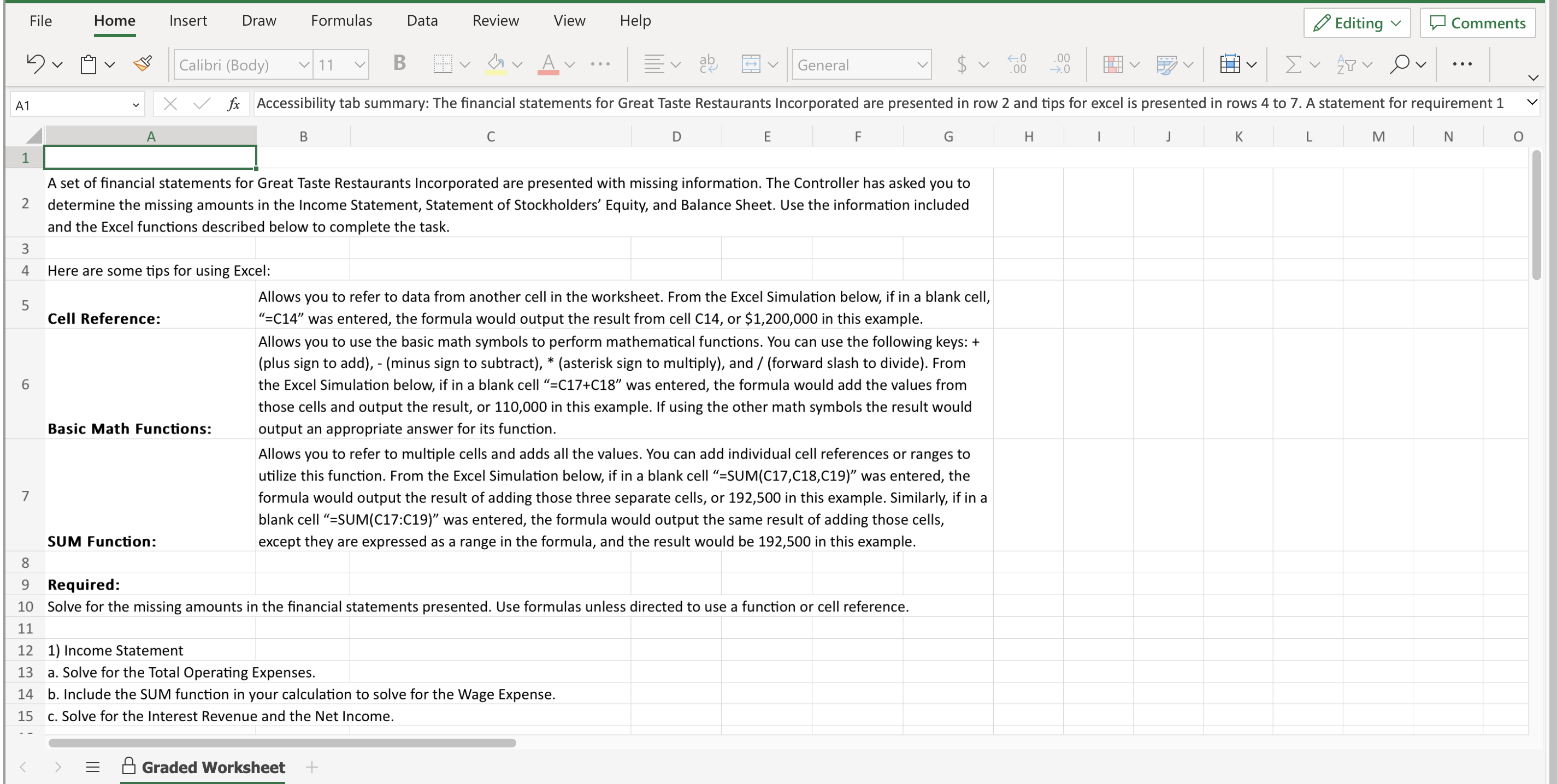  File Home Insert Draw Formulas Data Review View Help A1 fx