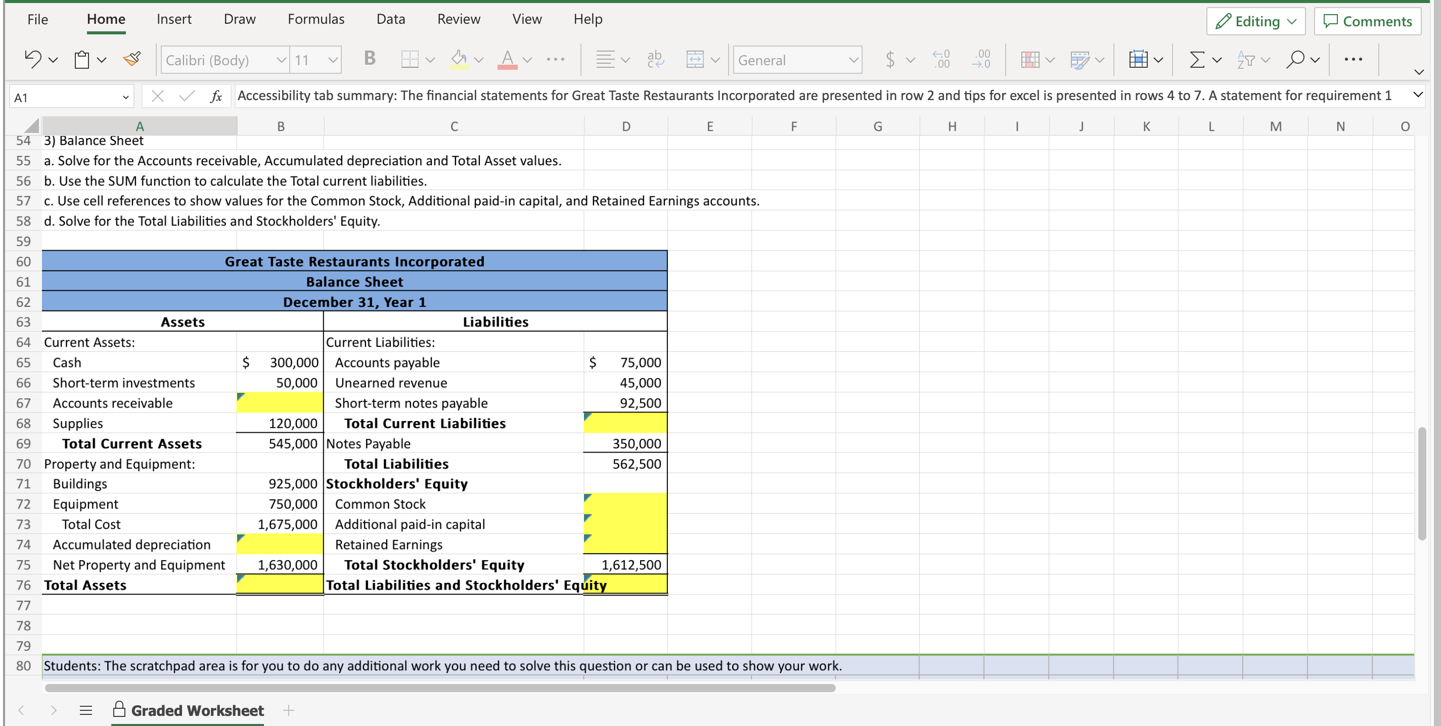 4 to 7 . A statement for requirement 1 1 B C