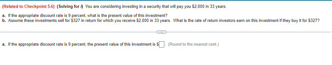 I need help with the below question (Related to Checkpoint 5.6) (Solving