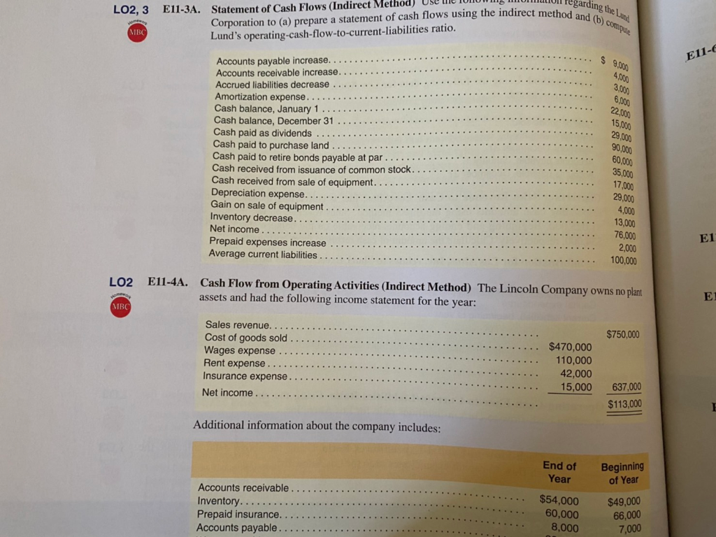 My question is E11-4A Corporation to (a) prepare a statement of cash