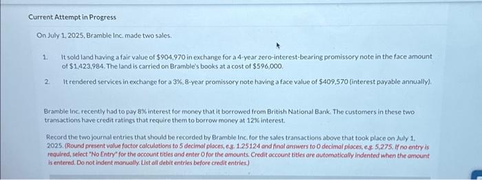  Current Attempt in Progress On July 1, 2025, Bramble Inc. made