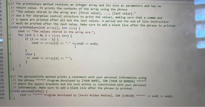 its size as parameters int highest(int array[], int size); // this nethod