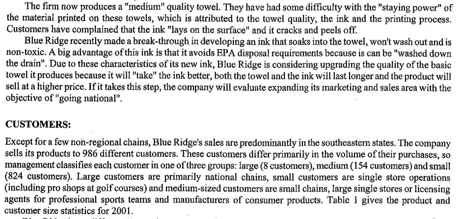 or customer) and why? Given your answer in #4 above which segment