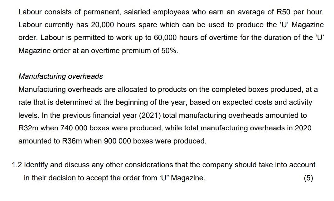 TP has received an order from 'U' Magazine for the delivery of