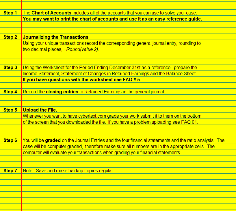  Step 1 The Chart of Accounts includes all of the accounts