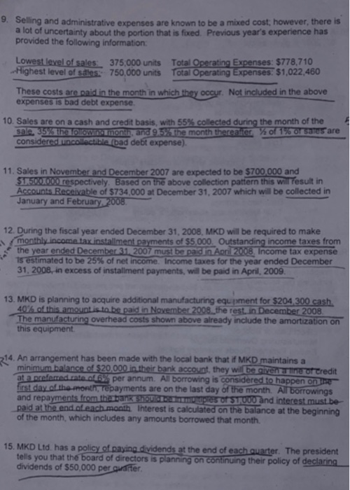 Manager of Marketing, putting together a sales forecast for the next budget