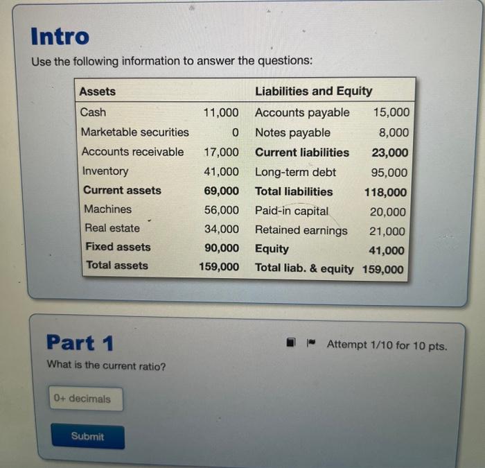 I need help solving this problem Use the following information to answer