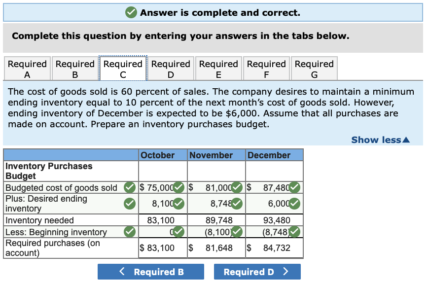 tabs below. Required Required Required Required Required Required Required A B D