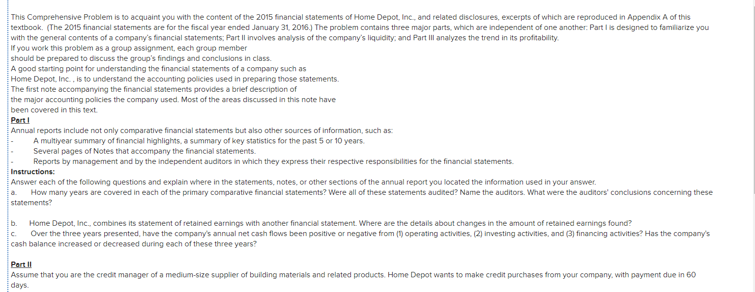  This Comprehensive Problem is to acquaint you with the content of