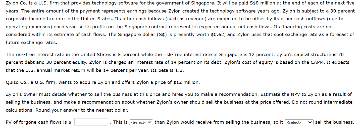  Zylon Co. is a U.S. firm that provides technology software for