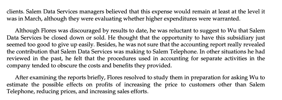 information for Flores and Wu? In April 2004, Peter Flores, president of