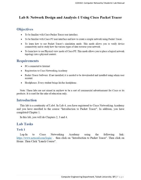 screen shot without cutting , please Lab 8: Network Design and Analysis-1