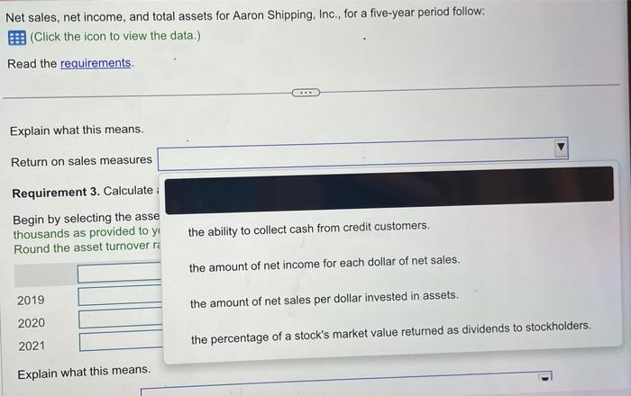 rate of return on net sales for 2019 through 2021 , rounding