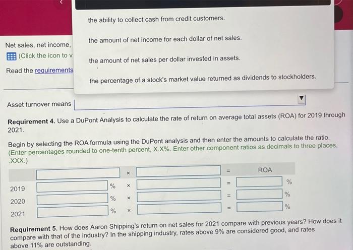 turnover for 2019 through 2021. Explain what this means. 4. Use a