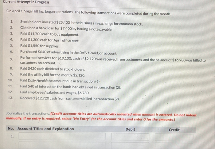 Current Attempt in Progress 1. 3. 4. 5. 6. On April
