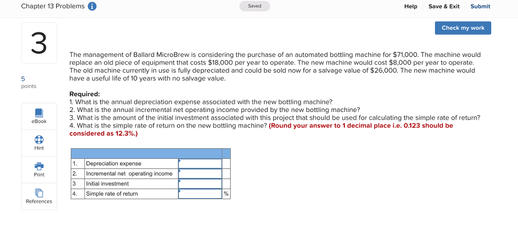 work 2 Wendell's Donut Shoppe is investigating the purchase of a new