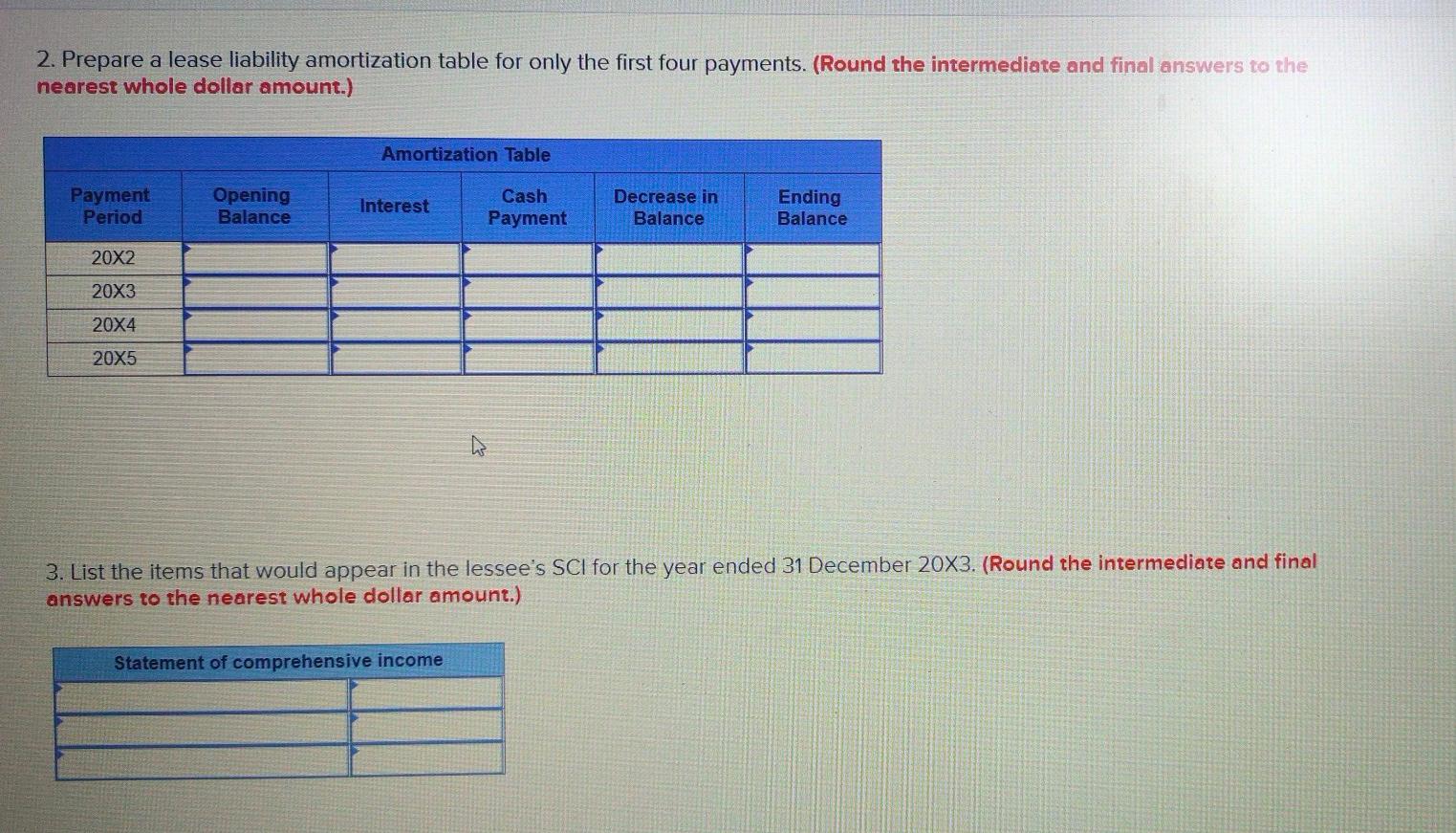 lease and non-lease components (maintenance) are $11,300 and $1,200 respectively. Expected amounts