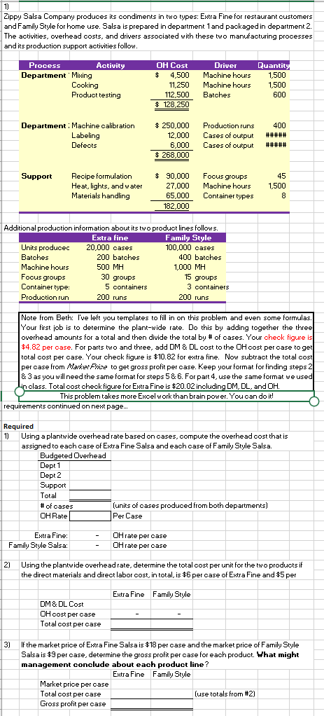 1 Mixing Cooking Product testing OH Cost $ 4,500 11,250 112,500 $