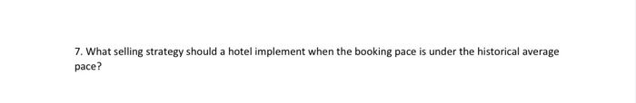 7. What selling strategy should a hotel implement when the booking pace