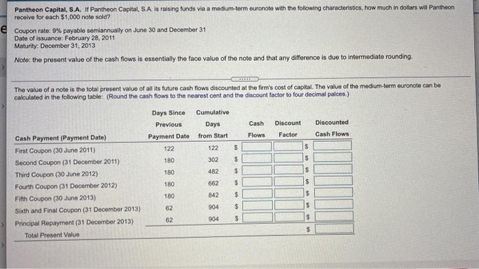 is raising funds via a medium-term quronote with the following characteristics, how
