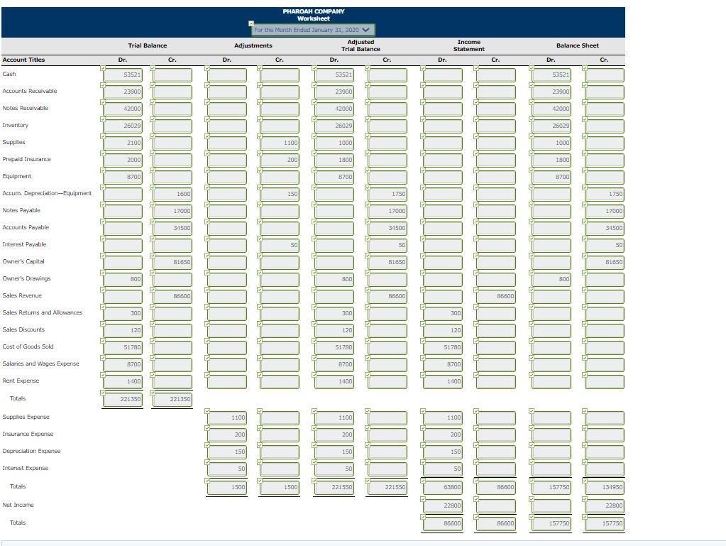 the question. complete the boxes highliged in red Accounting Cycle Review 7-01