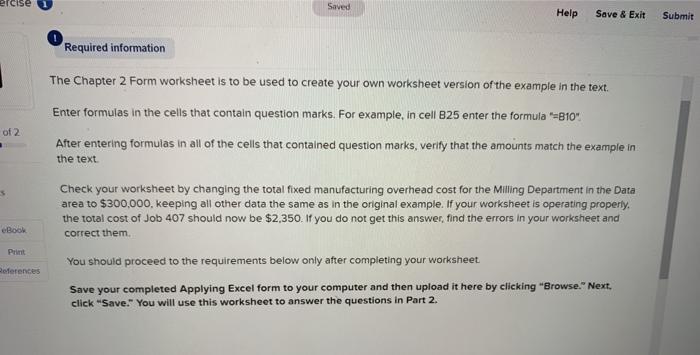  ise Saved Help Save & Exit Submit Required information The Chapter