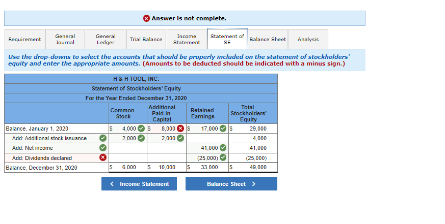 & H Tool, Inc. Trial Balance on January 1, 2020 Debit Credit
