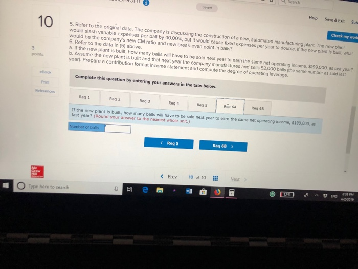 $1,300,000 Sales (52,000 bal1s) Variable expenses Contribution margin Fixed expenses 780,000 520,000