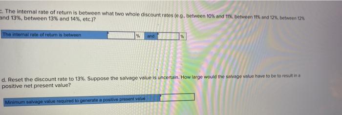6 Working capital needed 7 Overhaul of equipment in four years 8