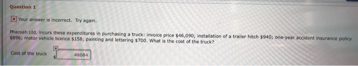  Question 1 x Your answer is incorrect. Try again. Pharoah Ltd,