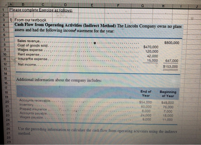 1,2,3 G Please complete Exercise as follows: 1. 1) From our textbook