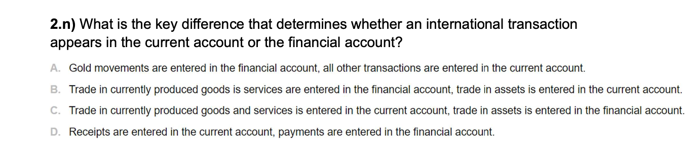  2.n) What is the key difference that determines whether an international