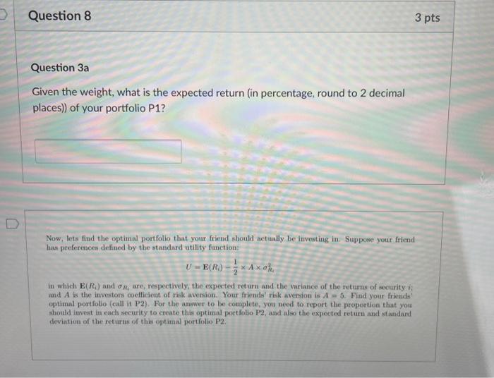 12 points) You are given the following information about a risk free