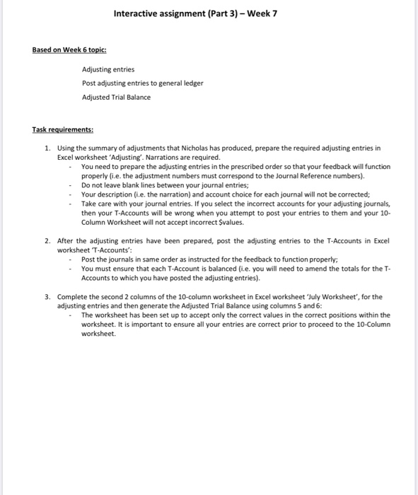  Interactive assignment (Part 3) - Week 7 Based on Week 6