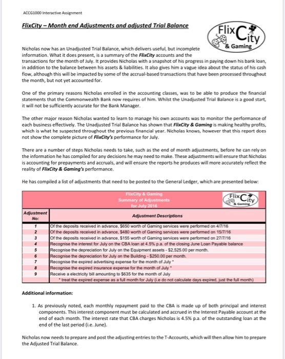 topic: Adjusting entries Post adjusting entries to general ledger Adjusted Trial Balance