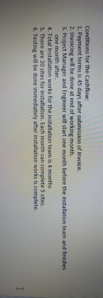 create a forecasted cashflow spreadsheet. Please show clearly the Cash In-flow, (8