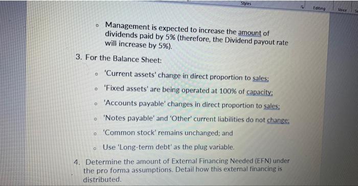 financial statements for 2009 as your 'base', assume that Luxio's sales are