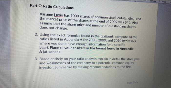 20\% higher for 2010. Use this projection to prepare the pro forma