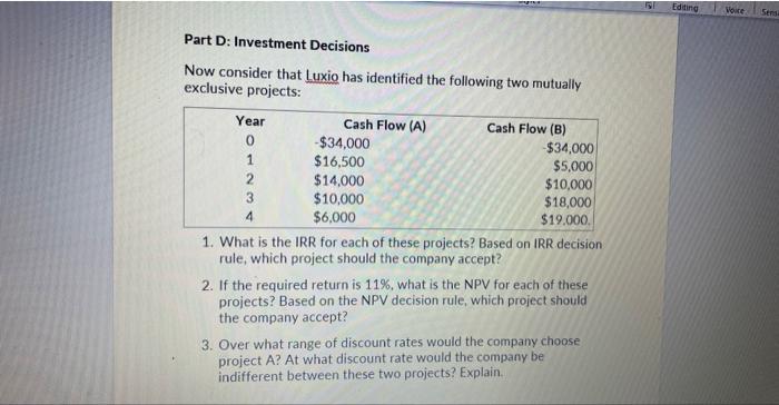statements following the requirements listed below. Assume the change in sales is