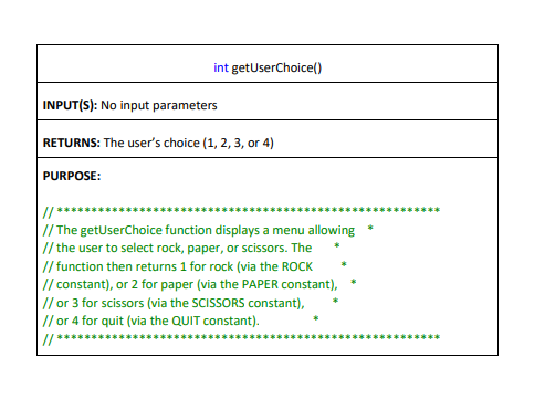 generated. If the number is 1, then the computer has chosen rock.