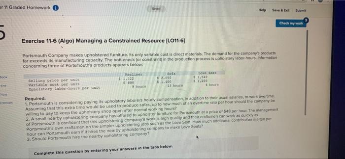  er 11 Graded Homework Help Save & Elt Submit Chey were