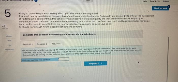 5 Exercise 11-6 (Algo) Managing a Constrained Resource (LO11-6] book int Portsmouth