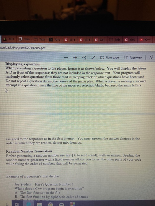 to a 2D array of strings (which can be implemented as a