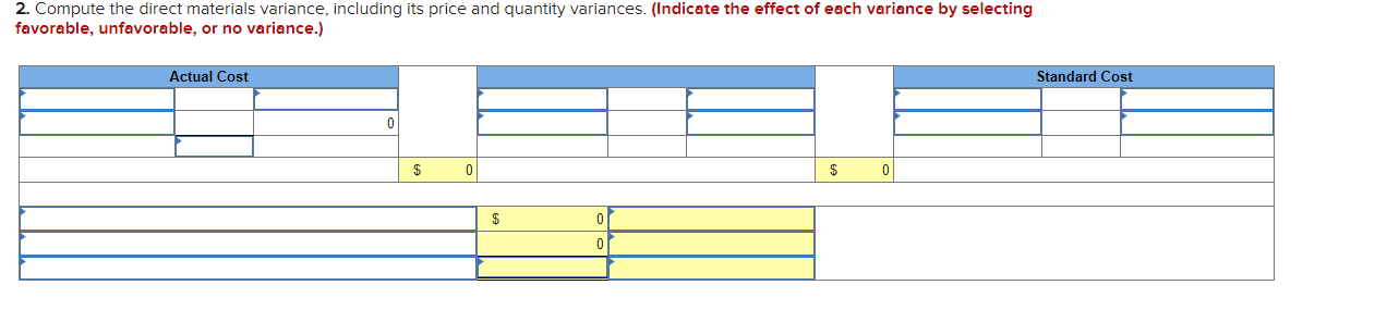 variances. 3. Compute the direct labor variance, including its rate and efficiency
