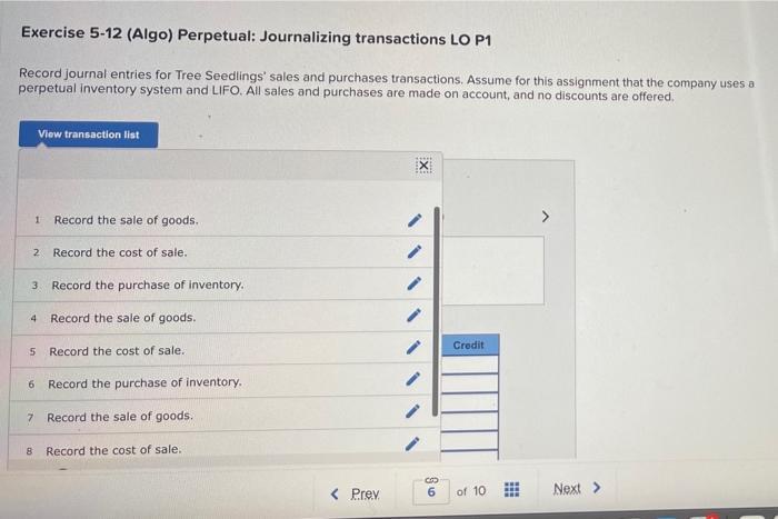 Part 1 of 2 10 points Required information Use the following information