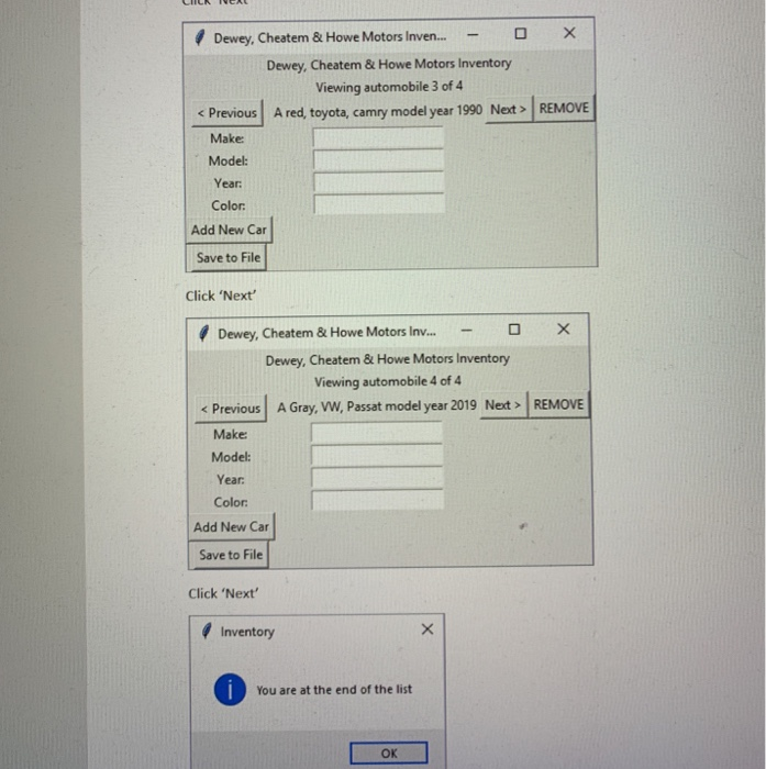 way to look at all the cars in inventory, add a car