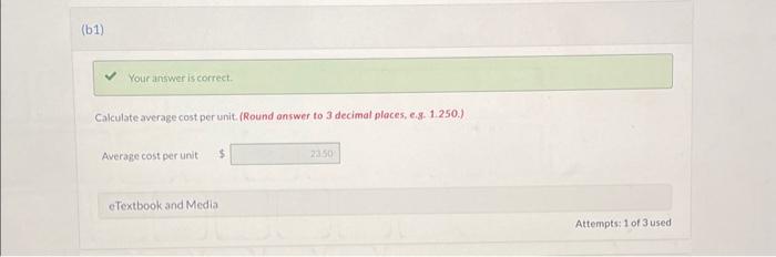answr is incorrect Determine the ending inventory and the cost of goods