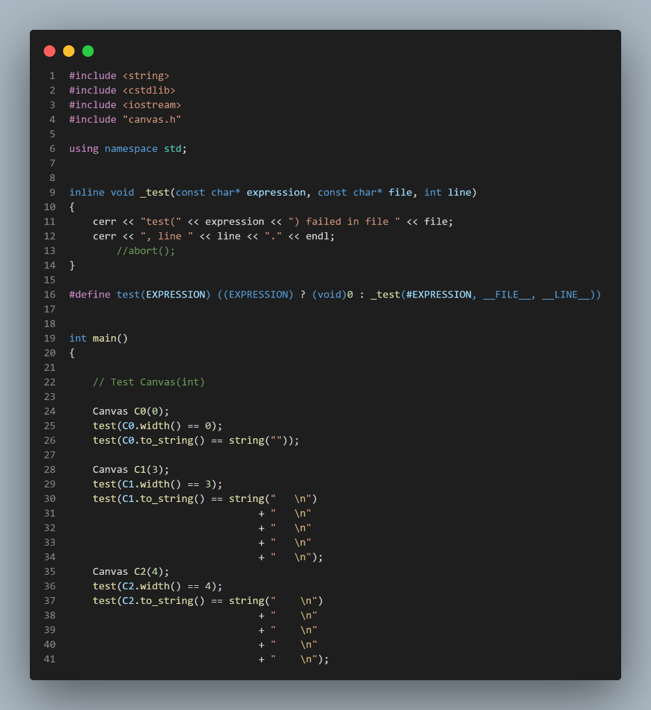 can only make changes in a new canvas.cpp file. I REPEAT. DO