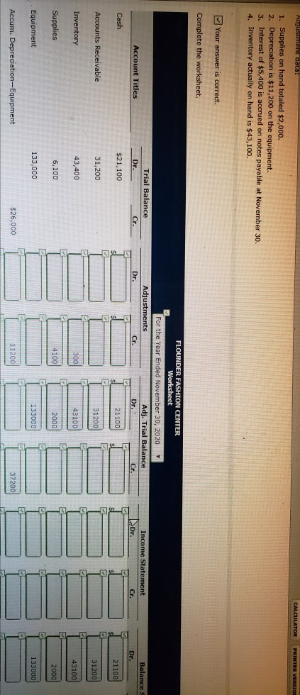 of Flounder Fashion Center contained the following accounts at November 30, the