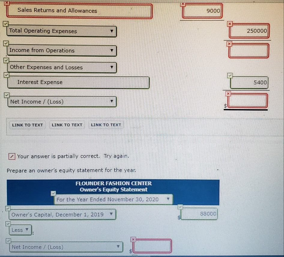 Capital Owner's Drawings 14,000 Sales Revenue Sales Returns and Allowances 9,000 Cost